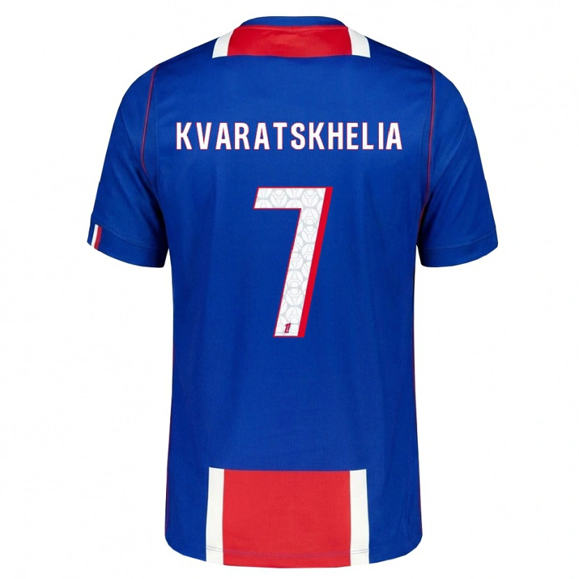 Danxen Hombre Camiseta Khvicha Kvaratskhelia #7 Rojo Blanco Azul 1ª Equipación 2026/27 La Camisa México