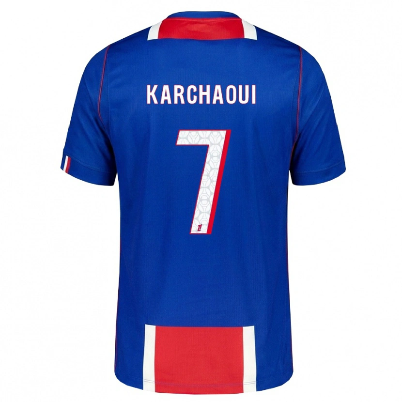 Danxen Hombre Camiseta Sakina Karchaoui #7 Rojo Blanco Azul 1ª Equipación 2026/27 La Camisa México