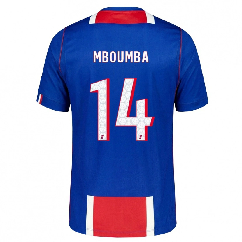 Danxen Hombre Camiseta Nathan Mboumba #14 Rojo Blanco Azul 1ª Equipación 2026/27 La Camisa México