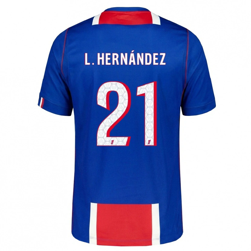Danxen Hombre Camiseta Lucas Hernández #21 Rojo Blanco Azul 1ª Equipación 2026/27 La Camisa México