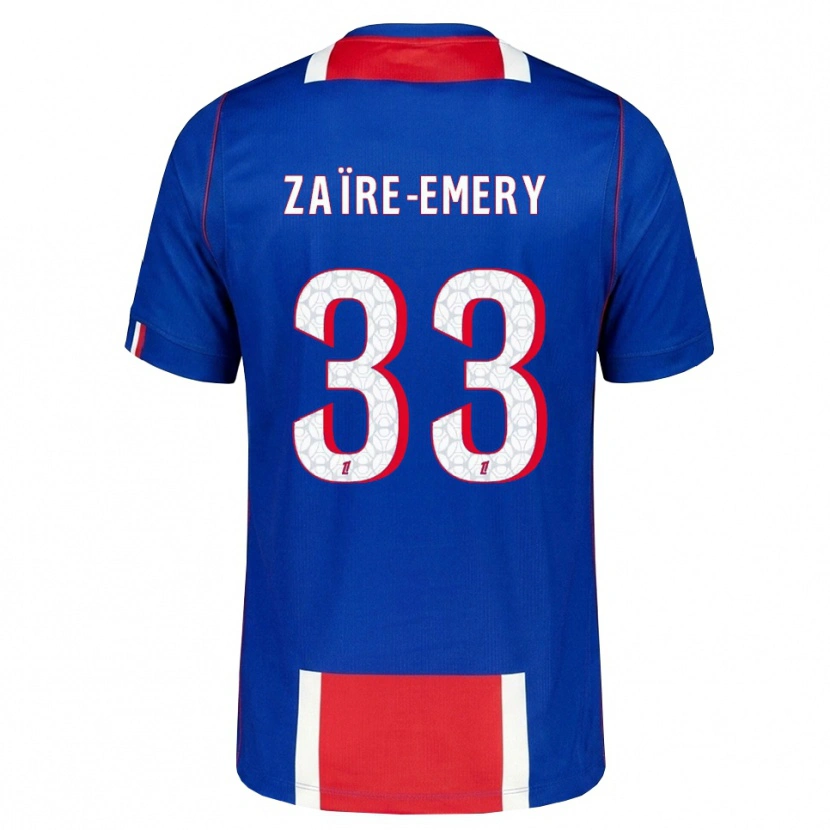 Danxen Hombre Camiseta Warren Zaïre-Emery #33 Rojo Blanco Azul 1ª Equipación 2026/27 La Camisa México