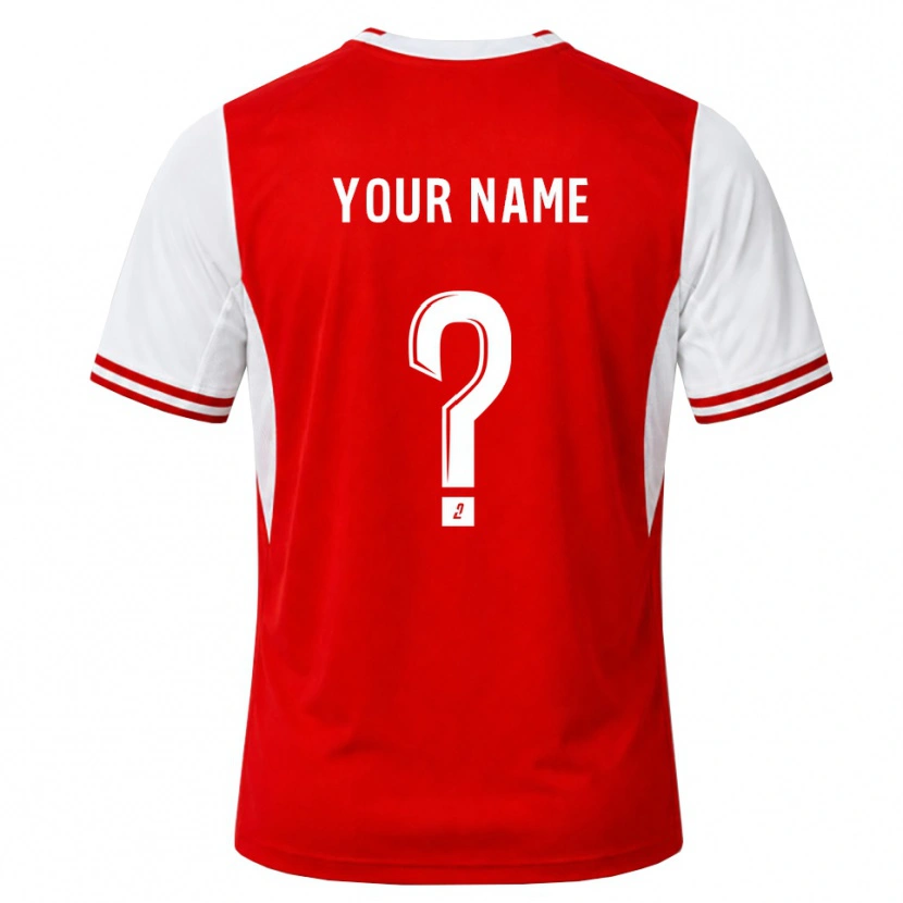 Danxen Hombre Camiseta Su Nombre #0 Rojo Blanco 1ª Equipación 2026/27 La Camisa México