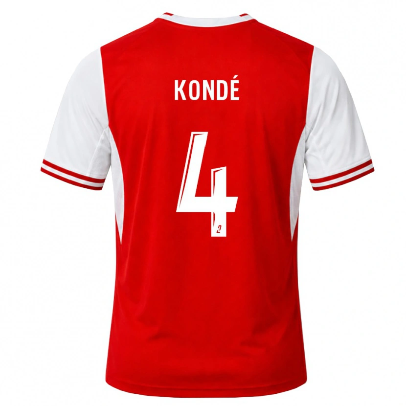 Danxen Hombre Camiseta Jean-Charles Kondé #4 Rojo Blanco 1ª Equipación 2026/27 La Camisa México