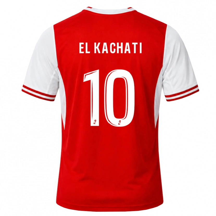 Danxen Hombre Camiseta Youssef El Kachati #10 Rojo Blanco 1ª Equipación 2026/27 La Camisa México