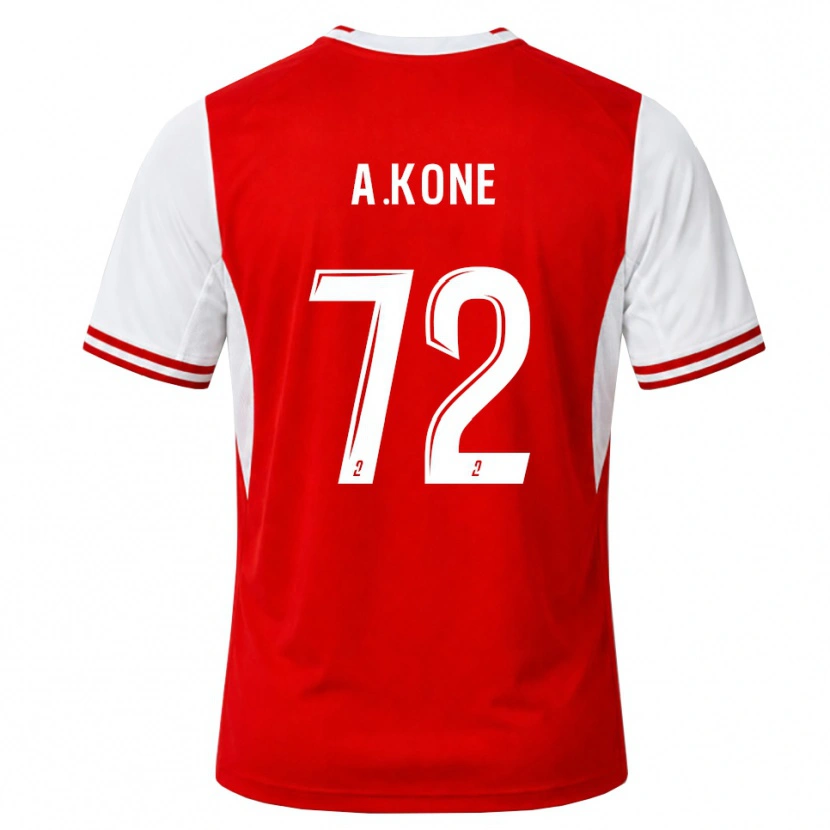 Danxen Hombre Camiseta Amadou Koné #72 Rojo Blanco 1ª Equipación 2026/27 La Camisa México