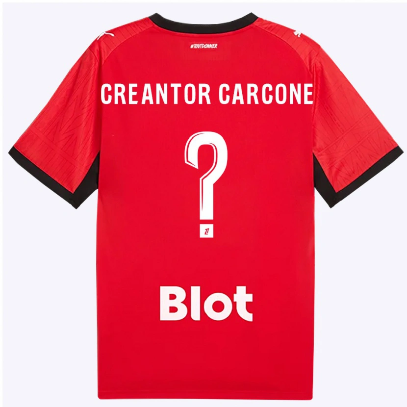 Danxen Hombre Camiseta Marlon Creantor Carcone #0 Rojo Negro Blanco 1ª Equipación 2026/27 La Camisa México