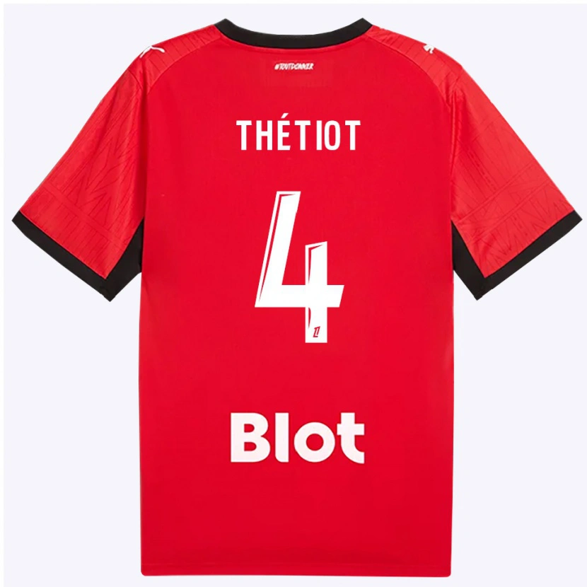 Danxen Hombre Camiseta Firmin Thétiot #4 Rojo Negro Blanco 1ª Equipación 2026/27 La Camisa México