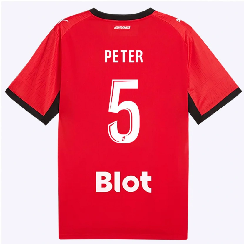 Danxen Hombre Camiseta Joseph Peter #5 Rojo Negro Blanco 1ª Equipación 2026/27 La Camisa México