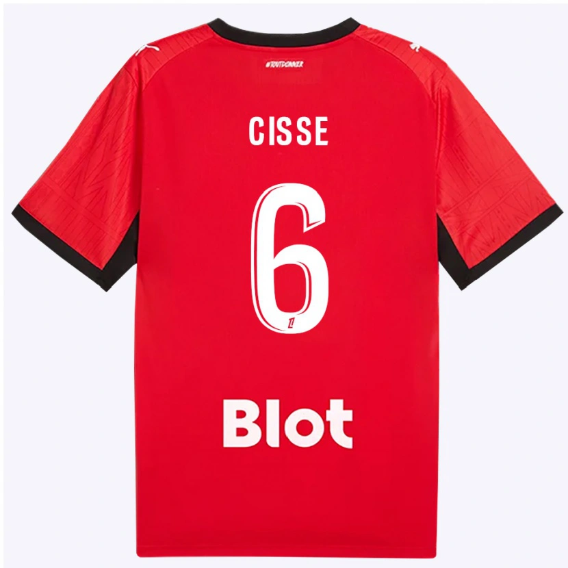 Danxen Hombre Camiseta Djaoui Cissé #6 Rojo Negro Blanco 1ª Equipación 2026/27 La Camisa México