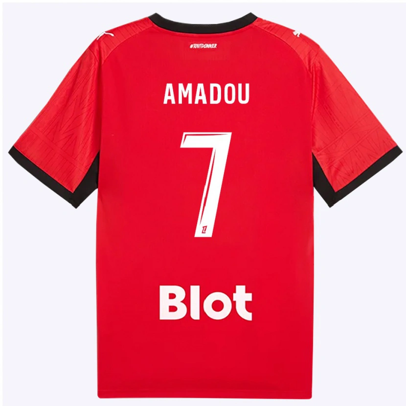 Danxen Hombre Camiseta Amadou Diallo #7 Rojo Negro Blanco 1ª Equipación 2026/27 La Camisa México