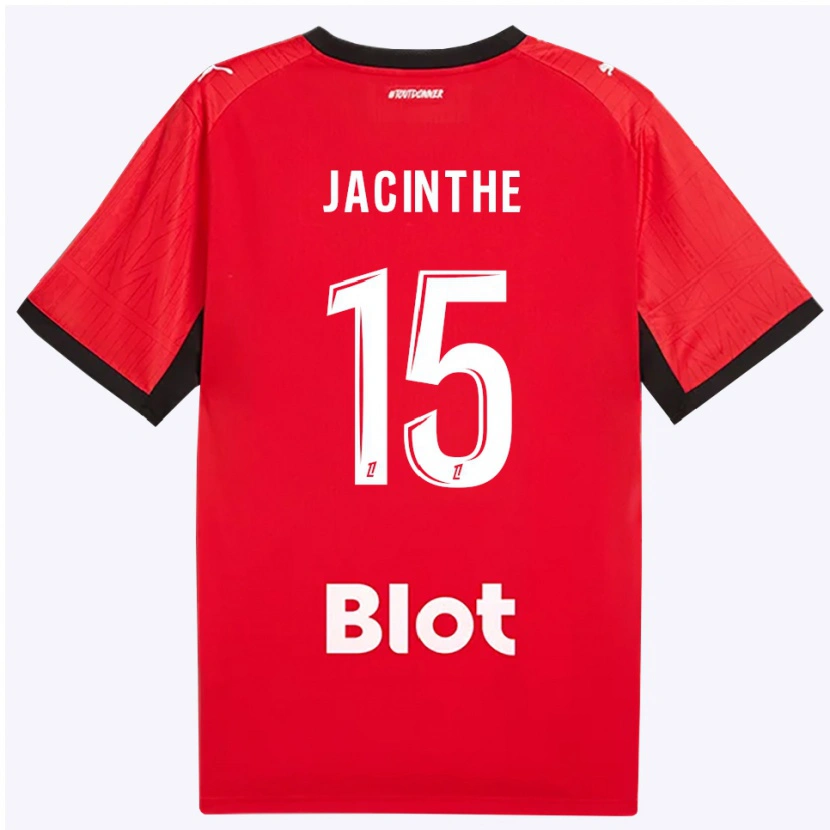 Danxen Hombre Camiseta Dee-Shawn Jacinthe #15 Rojo Negro Blanco 1ª Equipación 2026/27 La Camisa México