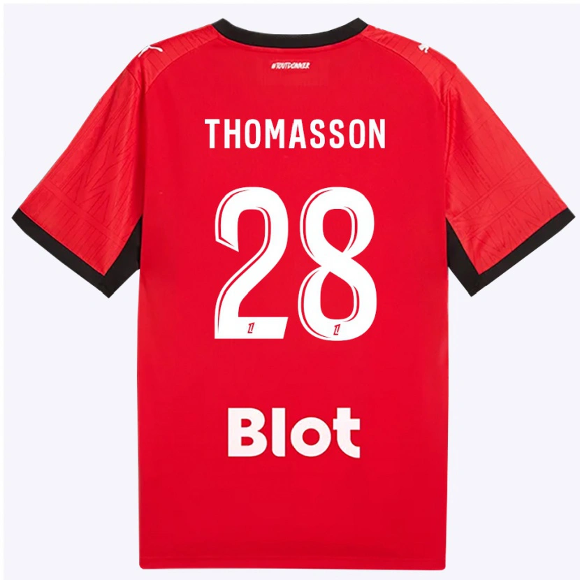 Danxen Hombre Camiseta Adrien Thomasson #28 Rojo Negro Blanco 1ª Equipación 2026/27 La Camisa México