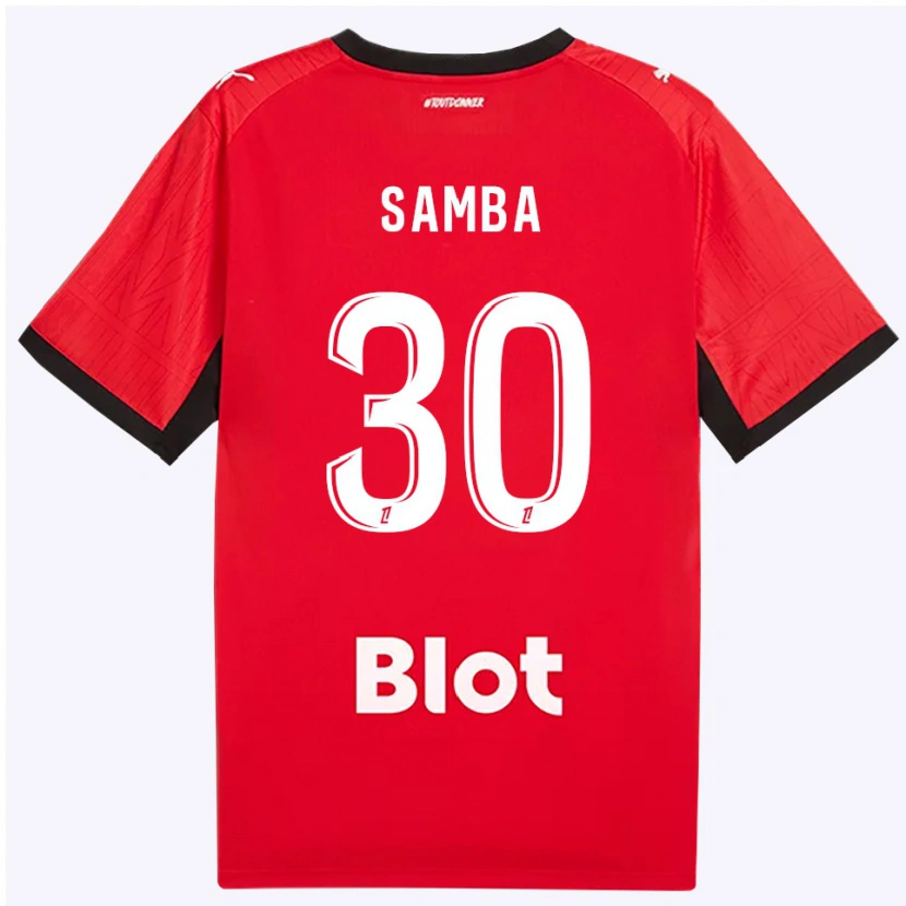 Danxen Hombre Camiseta Brice Samba #30 Rojo Negro Blanco 1ª Equipación 2026/27 La Camisa México
