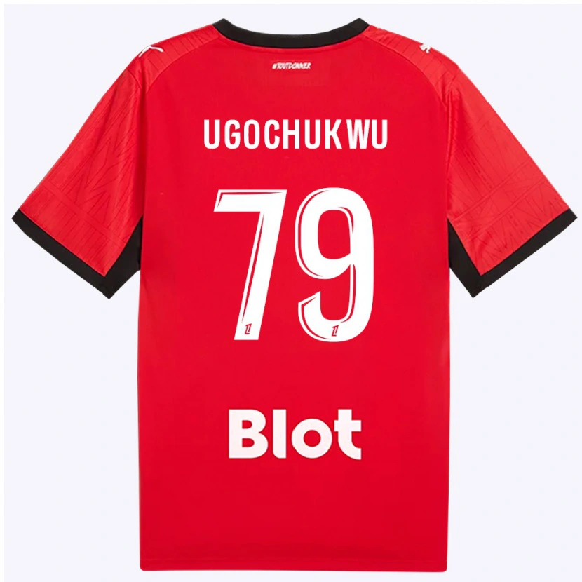 Danxen Hombre Camiseta Chibuike Ugochukwu #79 Rojo Negro Blanco 1ª Equipación 2026/27 La Camisa México
