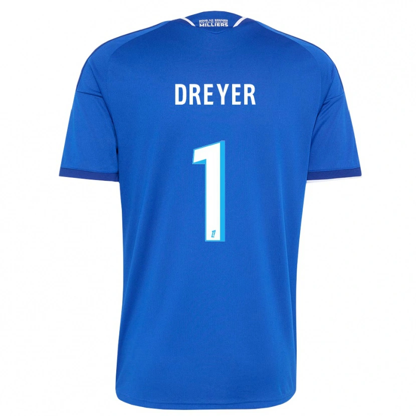 Danxen Hombre Camiseta Matthieu Dreyer #1 Azul Real Blanco 1ª Equipación 2026/27 La Camisa México