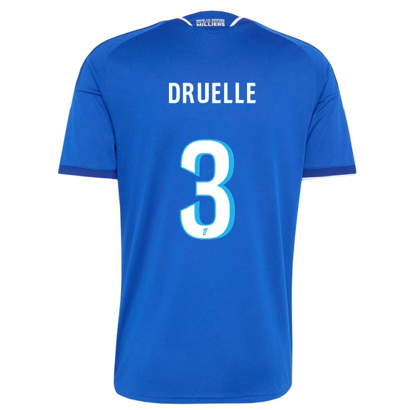 Danxen Hombre Camiseta Robin Druelle #3 Azul Real Blanco 1ª Equipación 2026/27 La Camisa México