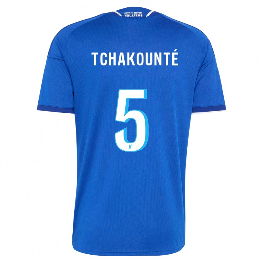 Danxen Hombre Camiseta Anaëlle Tchakounté #5 Azul Real Blanco 1ª Equipación 2026/27 La Camisa México