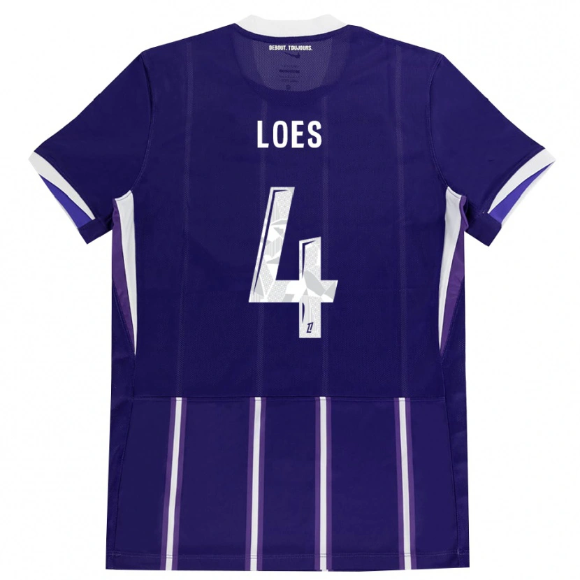 Danxen Hombre Camiseta Wayan Loes #4 Morado Blanco 1ª Equipación 2026/27 La Camisa México