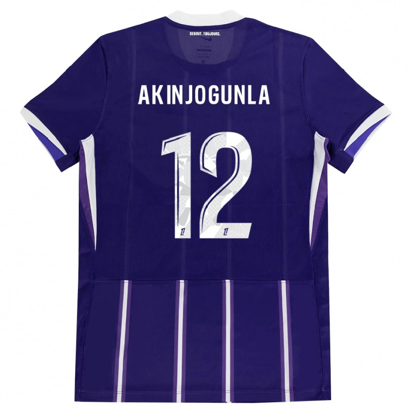 Danxen Hombre Camiseta Michaël Akinjogunla #12 Morado Blanco 1ª Equipación 2026/27 La Camisa México