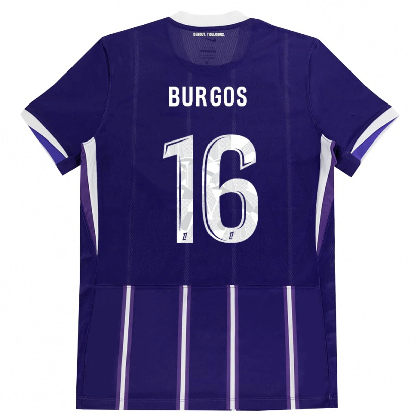 Danxen Hombre Camiseta Diego Burgos #16 Morado Blanco 1ª Equipación 2026/27 La Camisa México