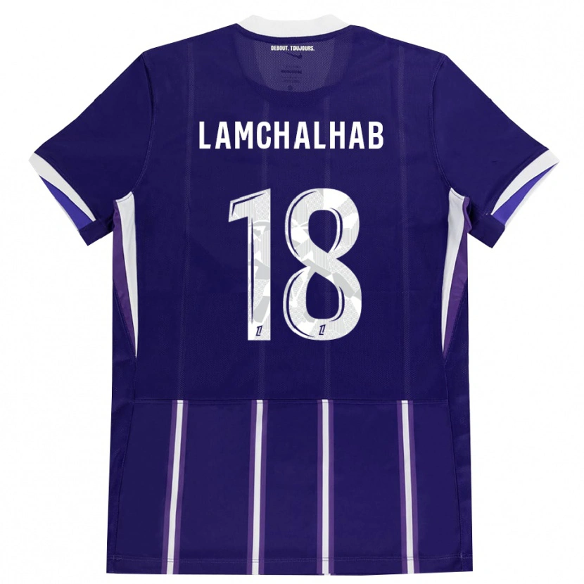 Danxen Hombre Camiseta Merwan Lamchalhab #18 Morado Blanco 1ª Equipación 2026/27 La Camisa México