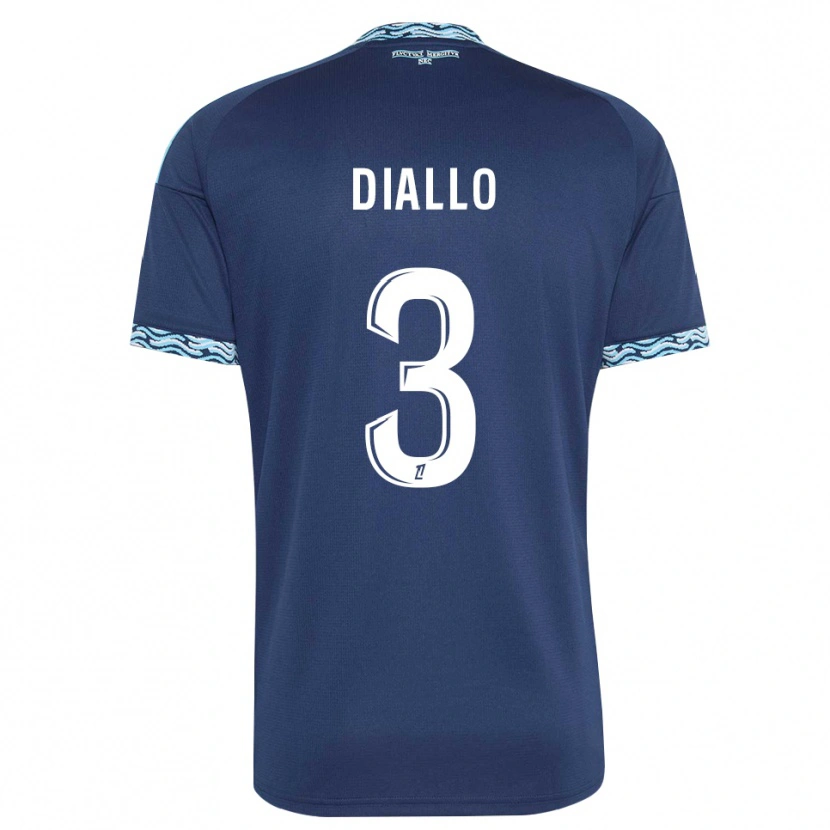 Danxen Hombre Camiseta Ibrahim Diallo #3 Azul Acero Blanco 1ª Equipación 2026/27 La Camisa México