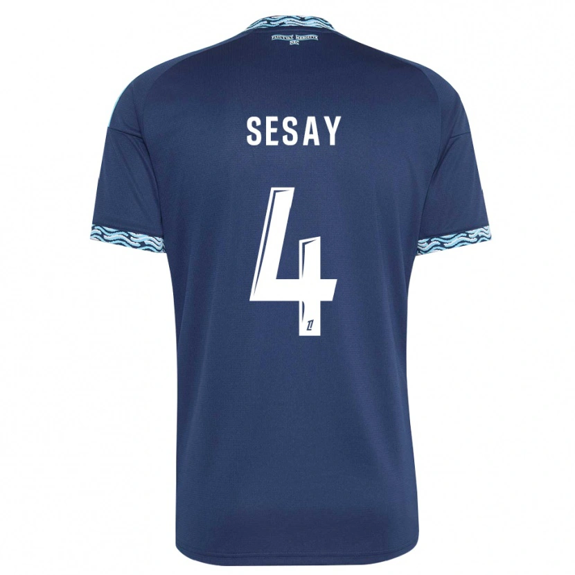 Danxen Hombre Camiseta Mohamed Sesay #4 Azul Acero Blanco 1ª Equipación 2026/27 La Camisa México
