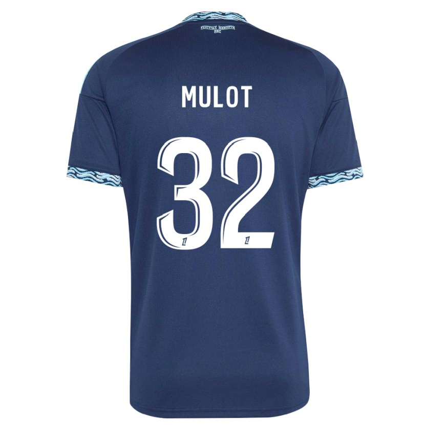 Danxen Hombre Camiseta Marie Mulot #32 Azul Acero Blanco 1ª Equipación 2026/27 La Camisa México
