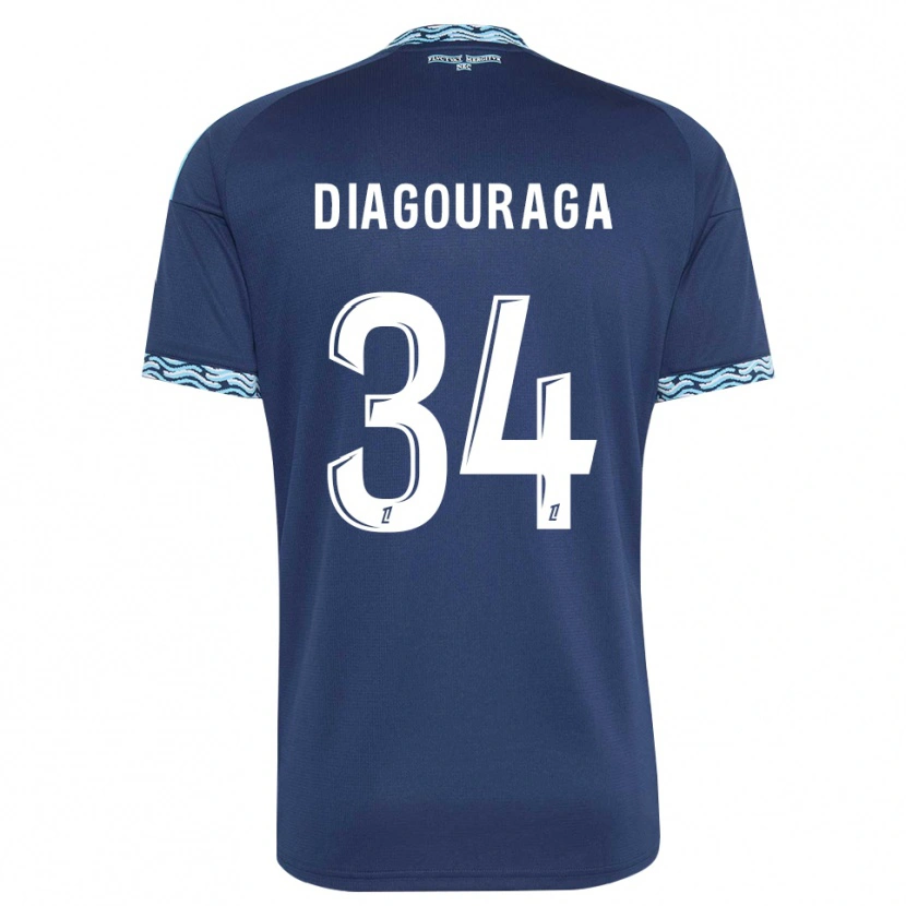Danxen Hombre Camiseta Djibril Diagouraga #34 Azul Acero Blanco 1ª Equipación 2026/27 La Camisa México