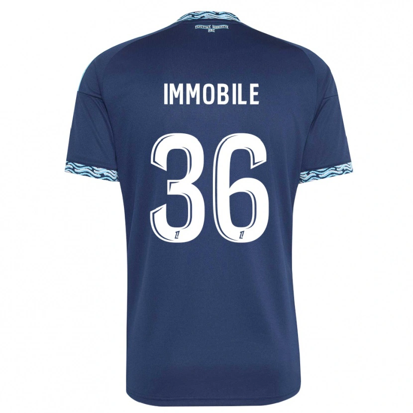 Danxen Hombre Camiseta Ciro Immobile #36 Azul Acero Blanco 1ª Equipación 2026/27 La Camisa México