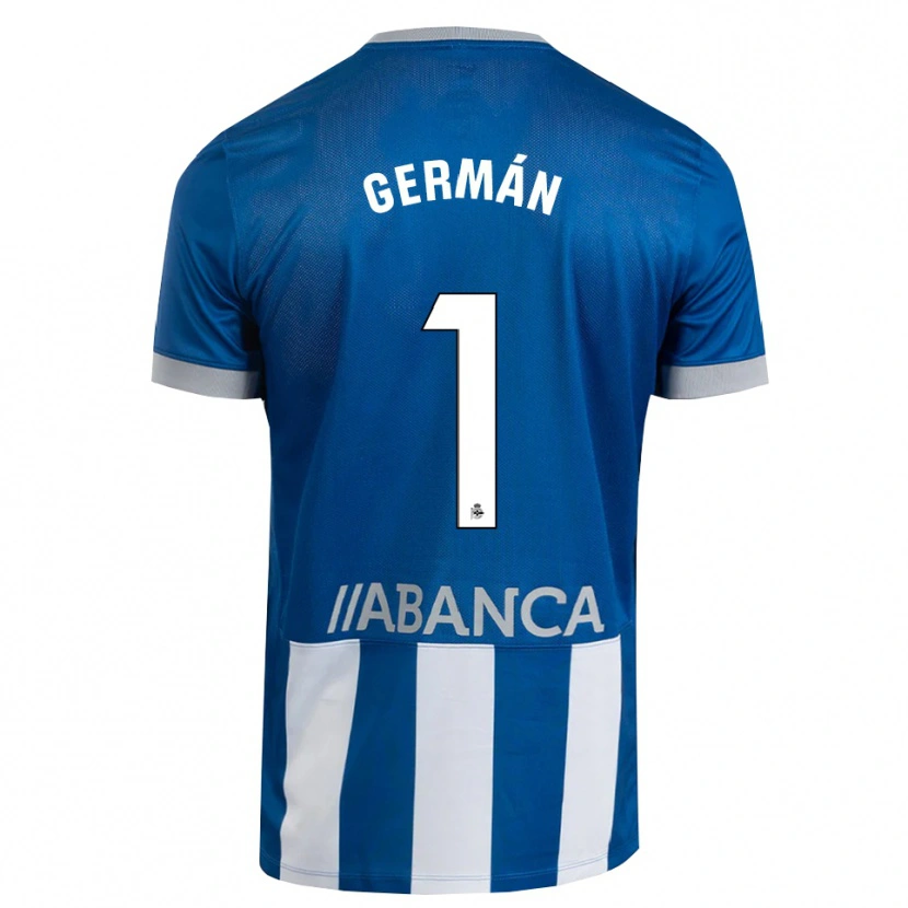Danxen Hombre Camiseta Germán Parreño #1 Azul Gris Blanco 1ª Equipación 2026/27 La Camisa México