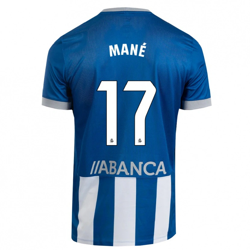 Danxen Hombre Camiseta Alioune Mané #17 Azul Gris Blanco 1ª Equipación 2026/27 La Camisa México
