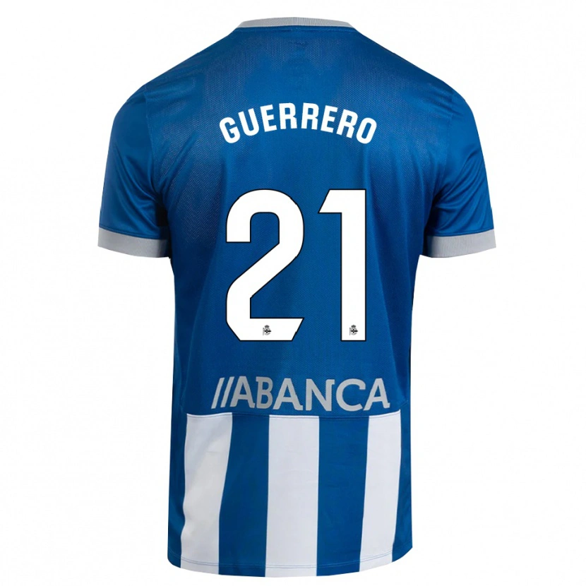 Danxen Hombre Camiseta Adrián Guerrero #21 Azul Gris Blanco 1ª Equipación 2026/27 La Camisa México