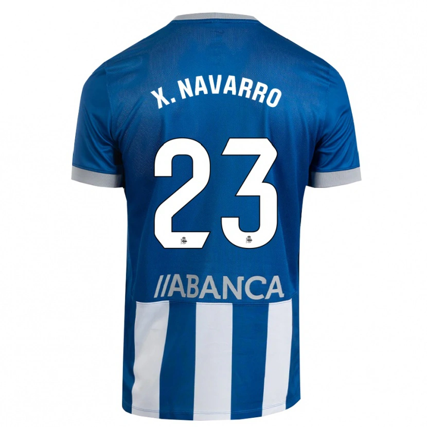 Danxen Hombre Camiseta Ximo Navarro #23 Azul Gris Blanco 1ª Equipación 2026/27 La Camisa México
