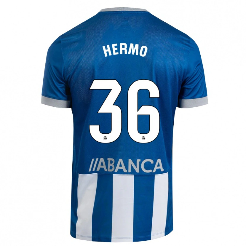 Danxen Hombre Camiseta Mario Hermo #36 Azul Gris Blanco 1ª Equipación 2026/27 La Camisa México
