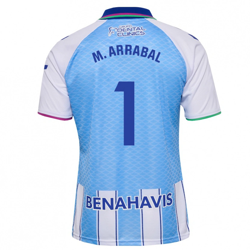 Danxen Hombre Camiseta María Arrabal Martin #1 Azul Cielo Profundo Blanco 1ª Equipación 2026/27 La Camisa México