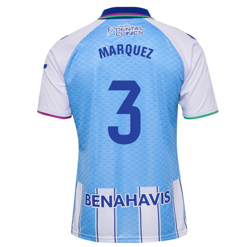 Danxen Hombre Camiseta David Márquez #3 Azul Cielo Profundo Blanco 1ª Equipación 2026/27 La Camisa México