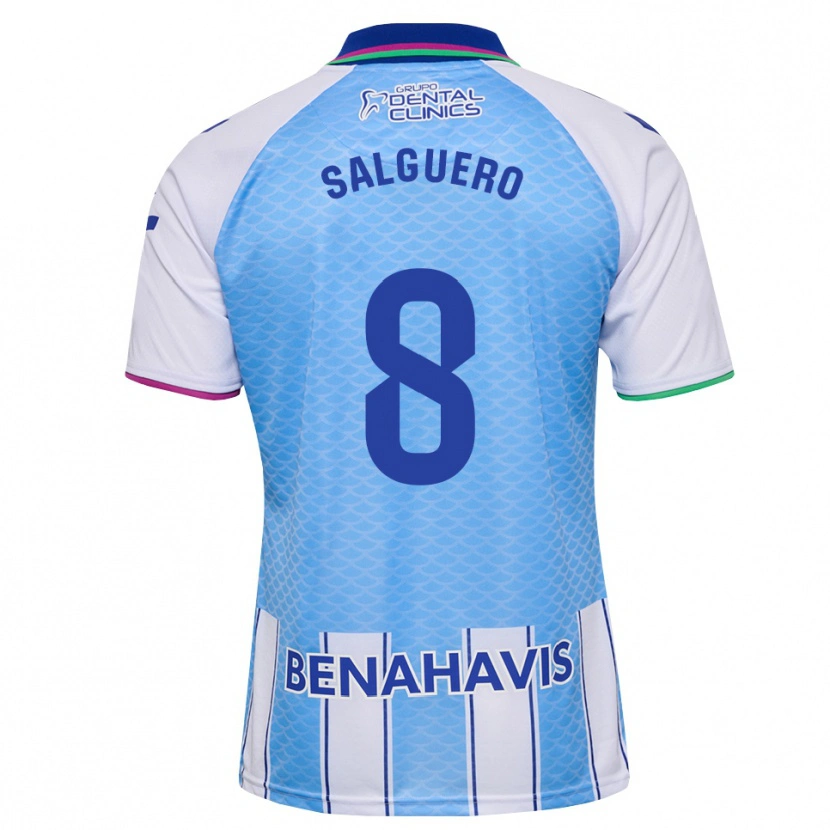 Danxen Hombre Camiseta Ismael Salguero #8 Azul Cielo Profundo Blanco 1ª Equipación 2026/27 La Camisa México