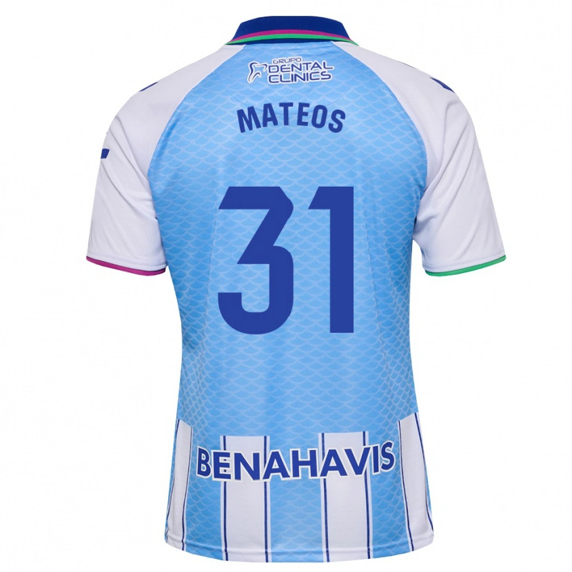 Danxen Hombre Camiseta Álex Mateos #31 Azul Cielo Profundo Blanco 1ª Equipación 2026/27 La Camisa México