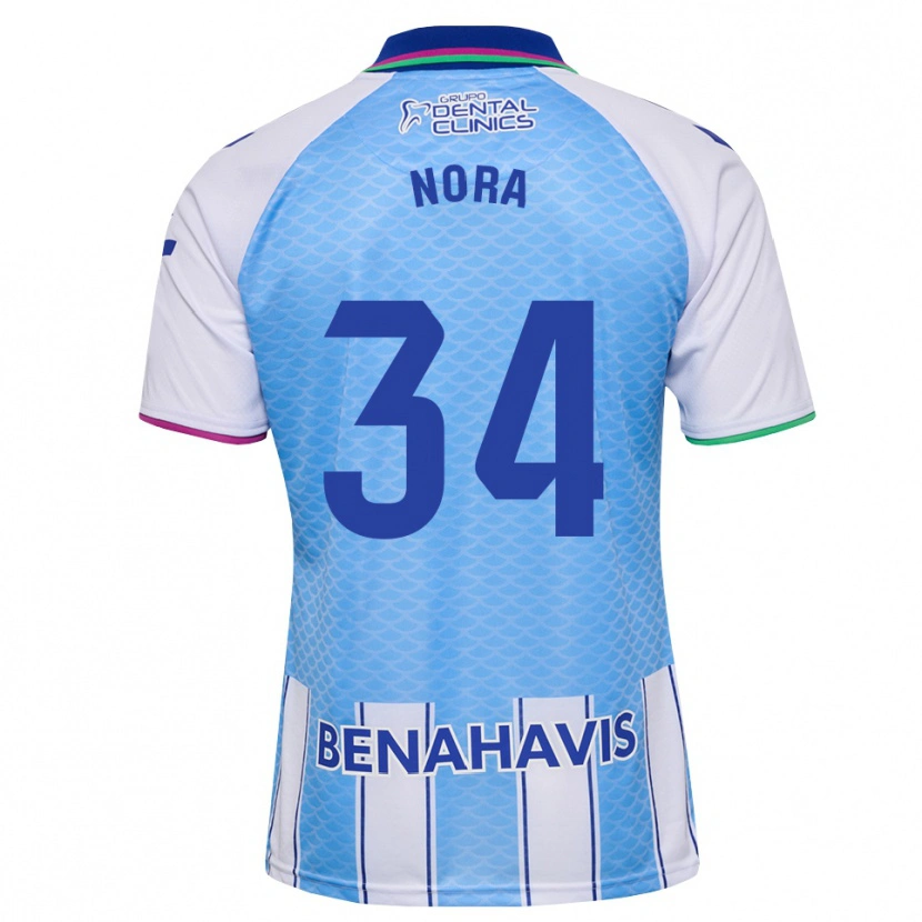 Danxen Hombre Camiseta Nora #34 Azul Cielo Profundo Blanco 1ª Equipación 2026/27 La Camisa México