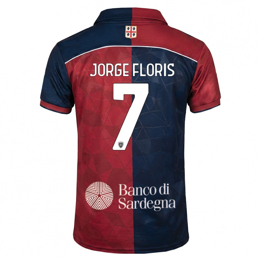 Danxen Hombre Camiseta Nicolò Jorge Floris #7 Burdeos Azul Real 1ª Equipación 2026/27 La Camisa México