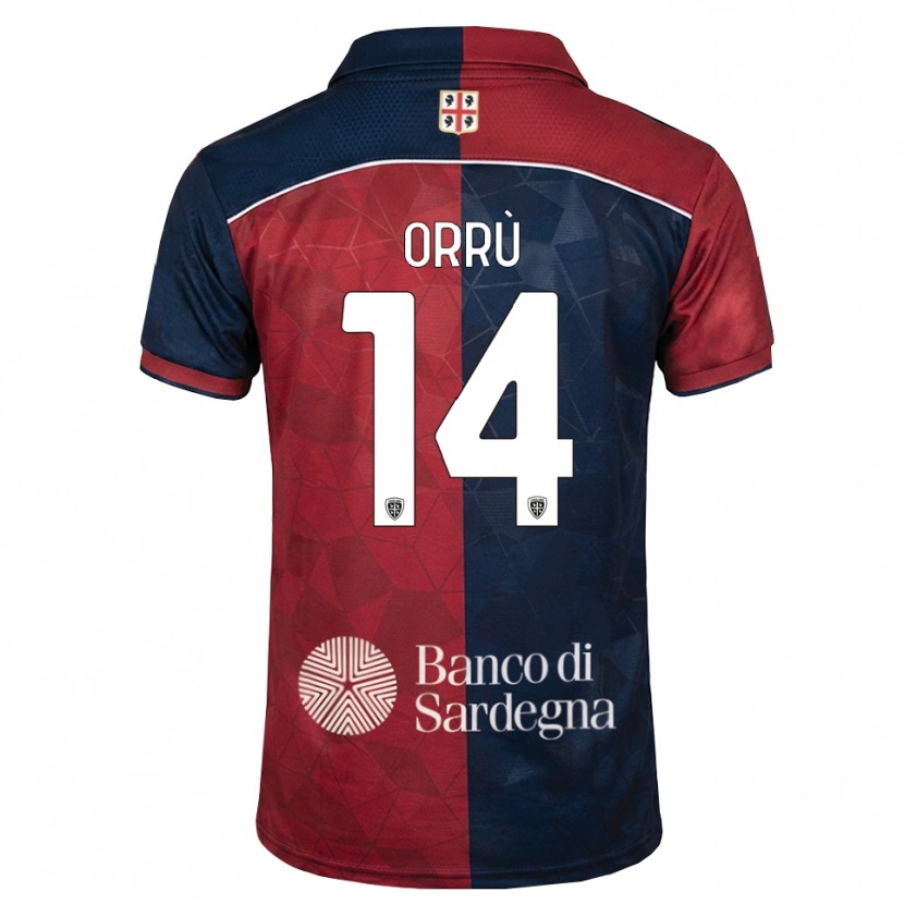Danxen Hombre Camiseta Gabriele Orrù #14 Burdeos Azul Real 1ª Equipación 2026/27 La Camisa México
