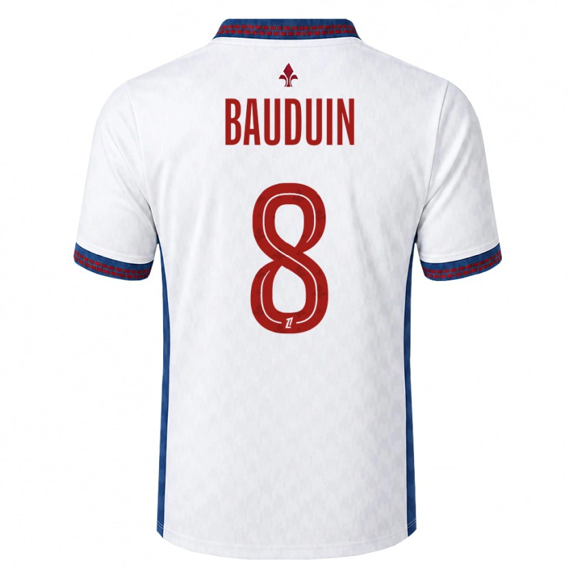 Danxen Hombre Camiseta Justine Bauduin #8 Rojo Blanco Azul 2ª Equipación 2026/27 La Camisa México