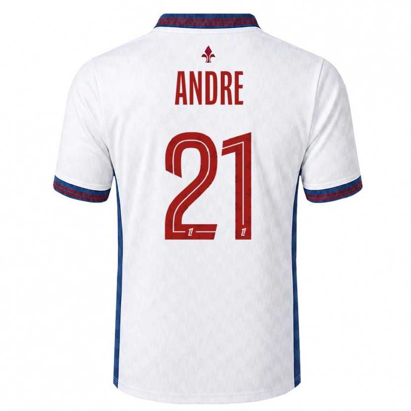 Danxen Hombre Camiseta Benjamin André #21 Rojo Blanco Azul 2ª Equipación 2026/27 La Camisa México
