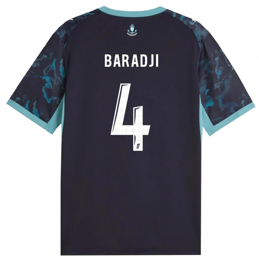 Danxen Hombre Camiseta Mohamed Baradji #4 Turquesa Pálido Blanco Negro 2ª Equipación 2026/27 La Camisa México