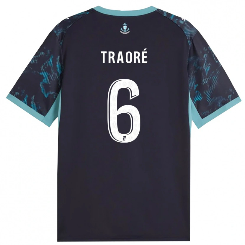 Danxen Hombre Camiseta Soumaïla Traoré #6 Turquesa Pálido Blanco Negro 2ª Equipación 2026/27 La Camisa México