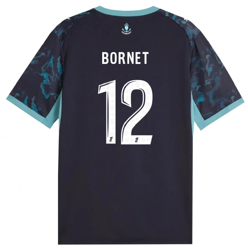 Danxen Hombre Camiseta Camille Bornet #12 Turquesa Pálido Blanco Negro 2ª Equipación 2026/27 La Camisa México