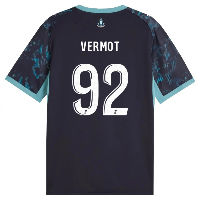 Danxen Hombre Camiseta Théo Vermot #92 Turquesa Pálido Blanco Negro 2ª Equipación 2026/27 La Camisa México