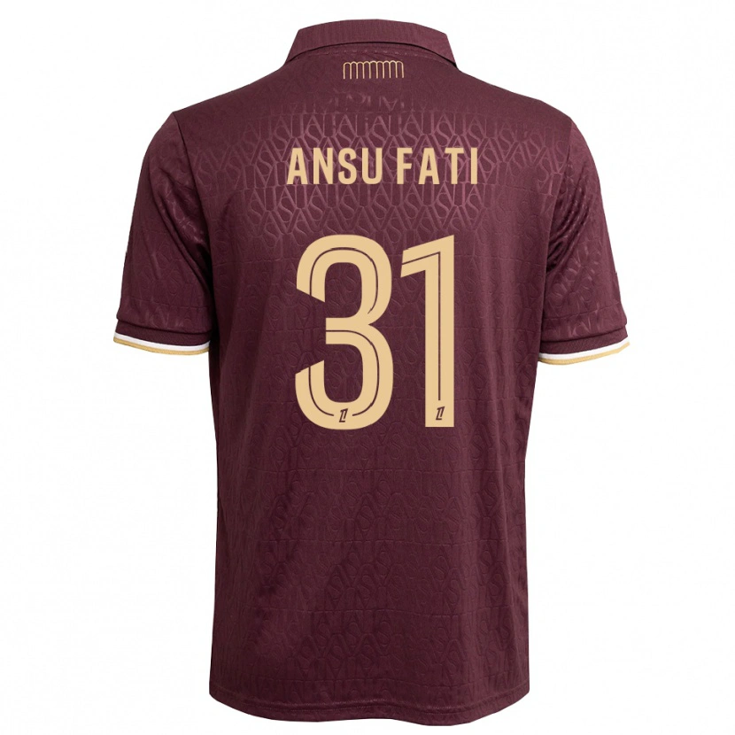 Danxen Hombre Camiseta Ansu Fati #31 Rojo Marrón Arena 2ª Equipación 2026/27 La Camisa México