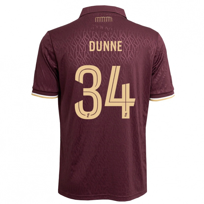 Danxen Hombre Camiseta David Dunne #34 Rojo Marrón Arena 2ª Equipación 2026/27 La Camisa México